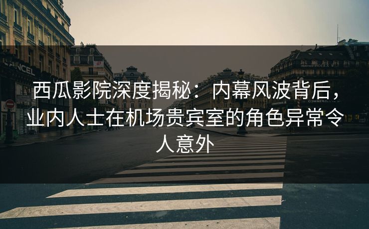 西瓜影院深度揭秘：内幕风波背后，业内人士在机场贵宾室的角色异常令人意外